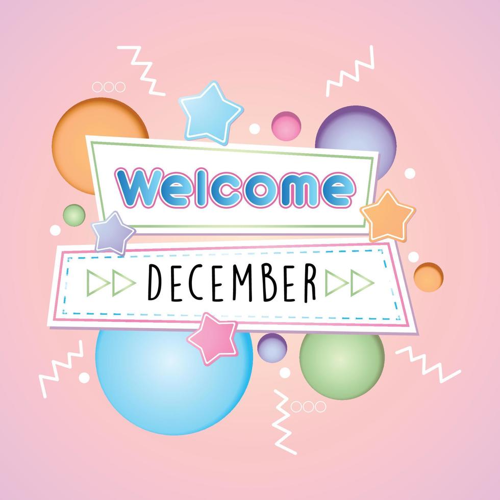 Welcome December. Vector for greeting, new month