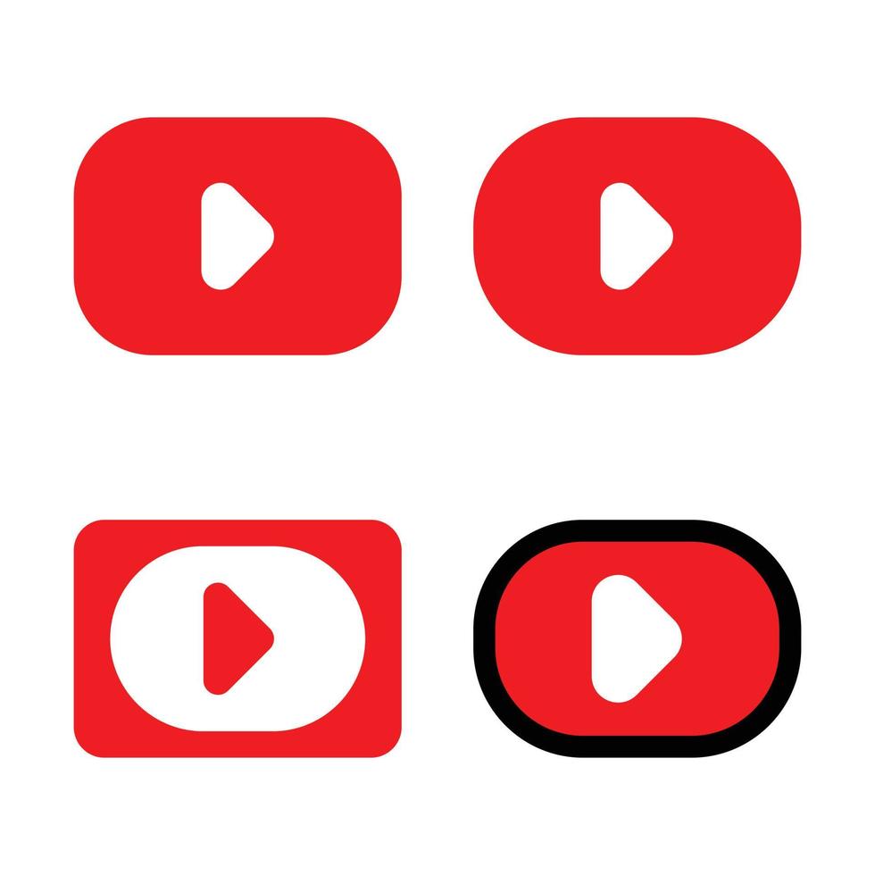 conjunto de diseño de logotipo de youtube vector