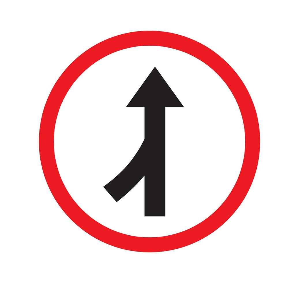 Road merge on left side. vector