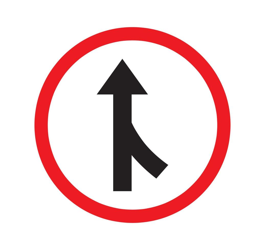 Road merge on right side. vector