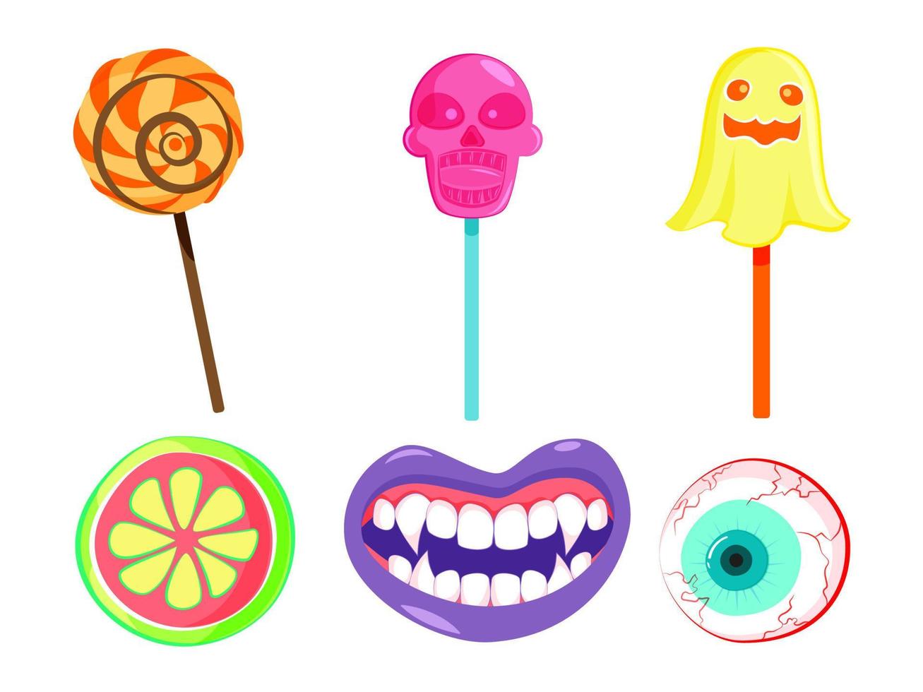 conjunto de dulces de halloween vector