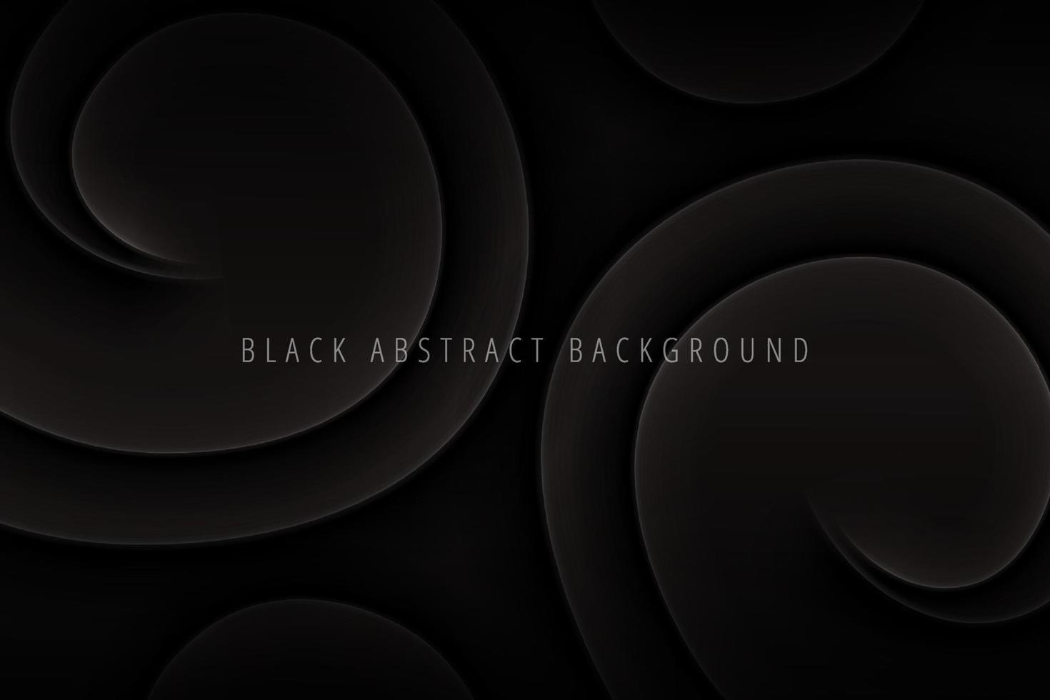 Black abstract wallpaper 3d curves vector design