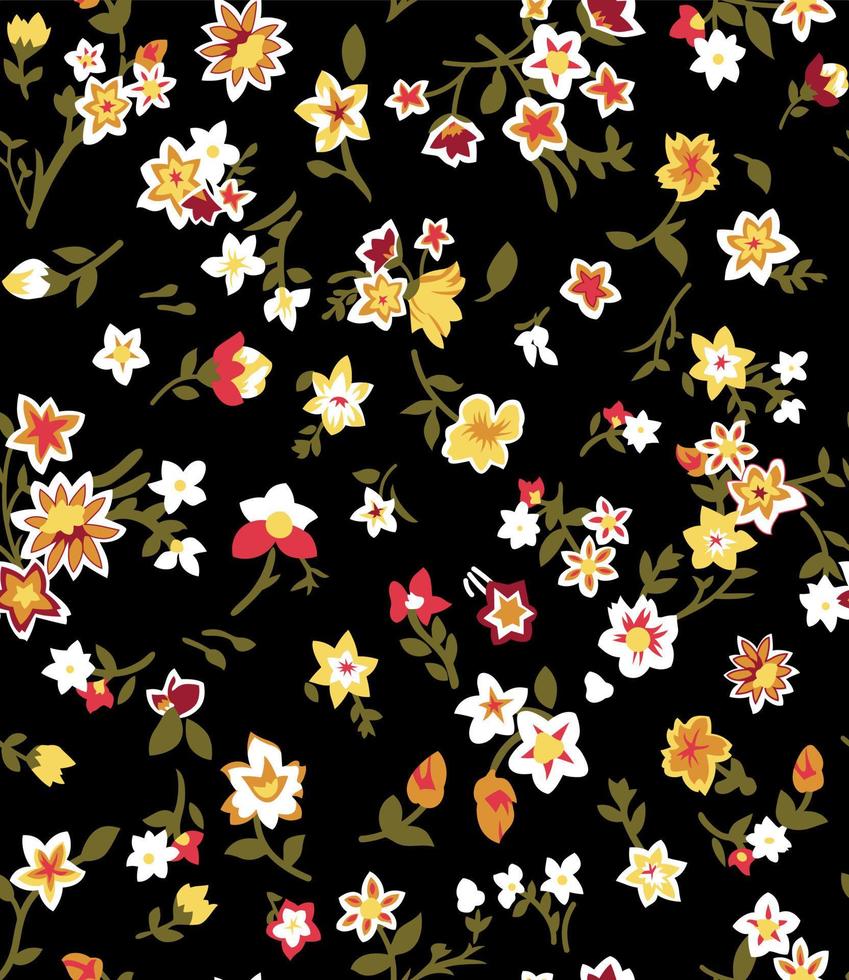 Vector seamless pattern collection.Wild flowers, leaves, branches, candies repeat pattern design set.seamless floral pattern.Handmade. Wallpaper, fabric or design of Illistrator.