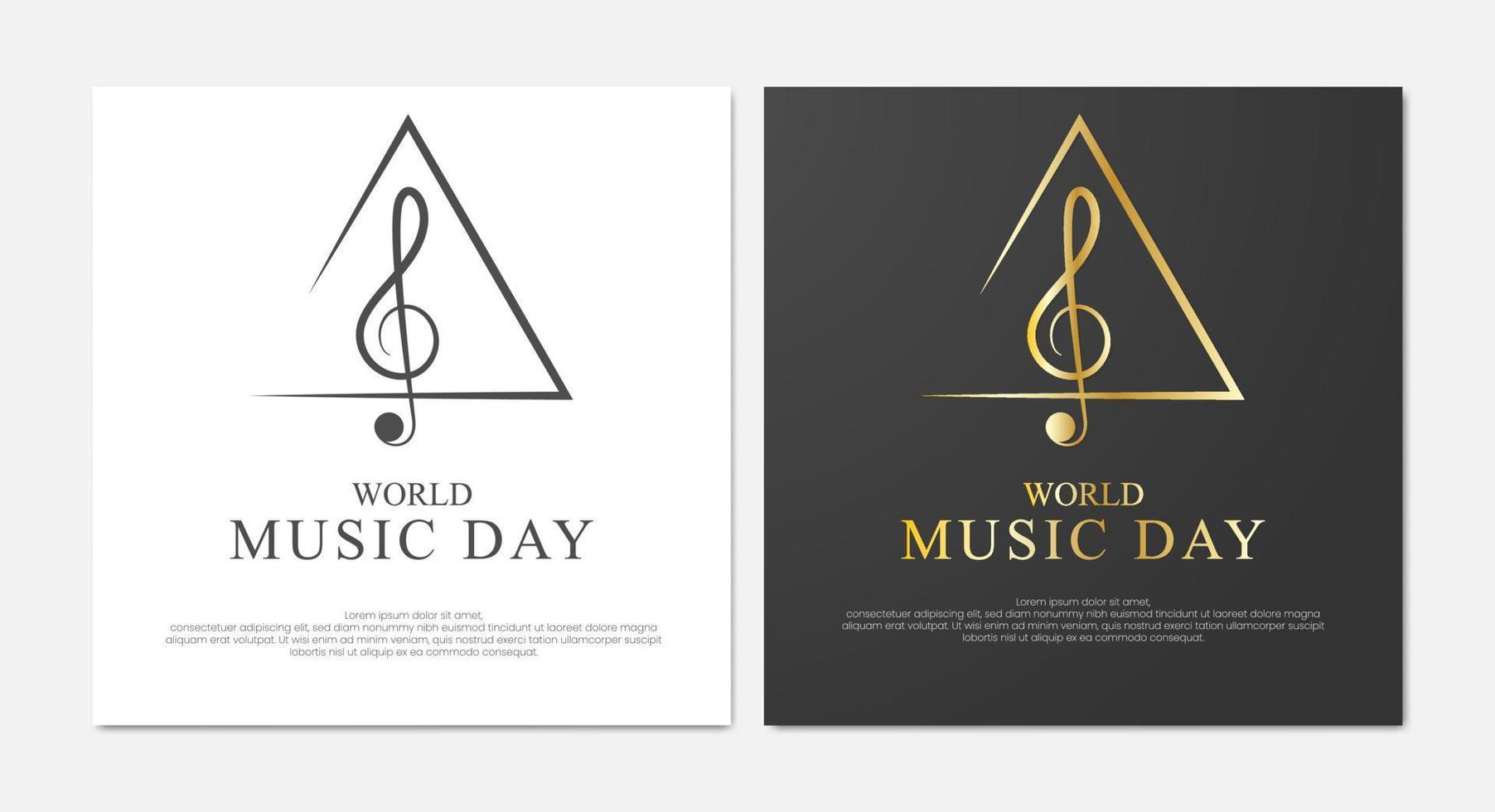 World Music Day vector illustration with Gramophone and Music Note