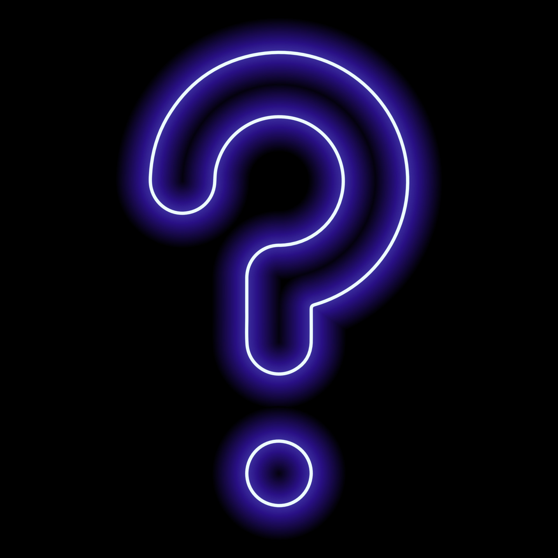 Blue neon question mark on a black background 11895897 Vector Art ...