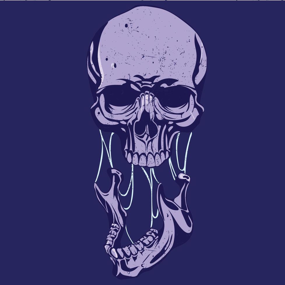 BROKEN SKULL HEAD ILLUSTRATION VECTOR DESIGN.