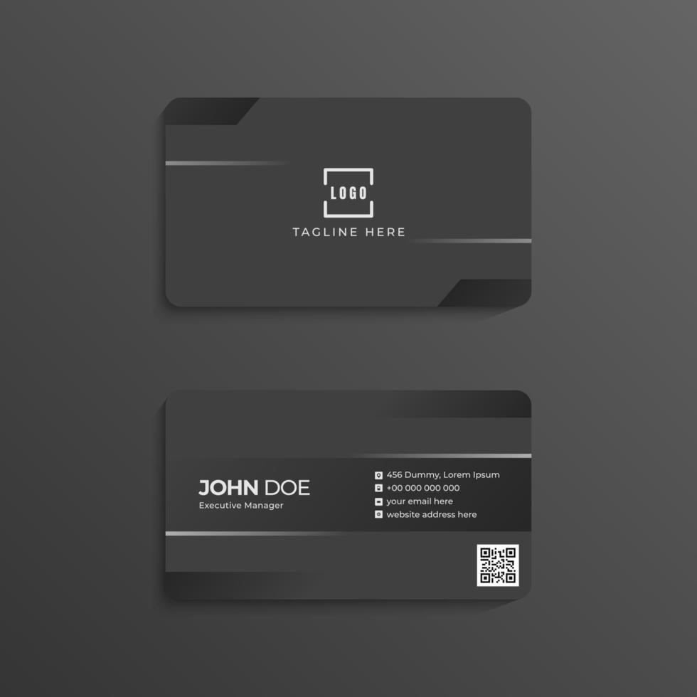 Dark abstract business card template vector