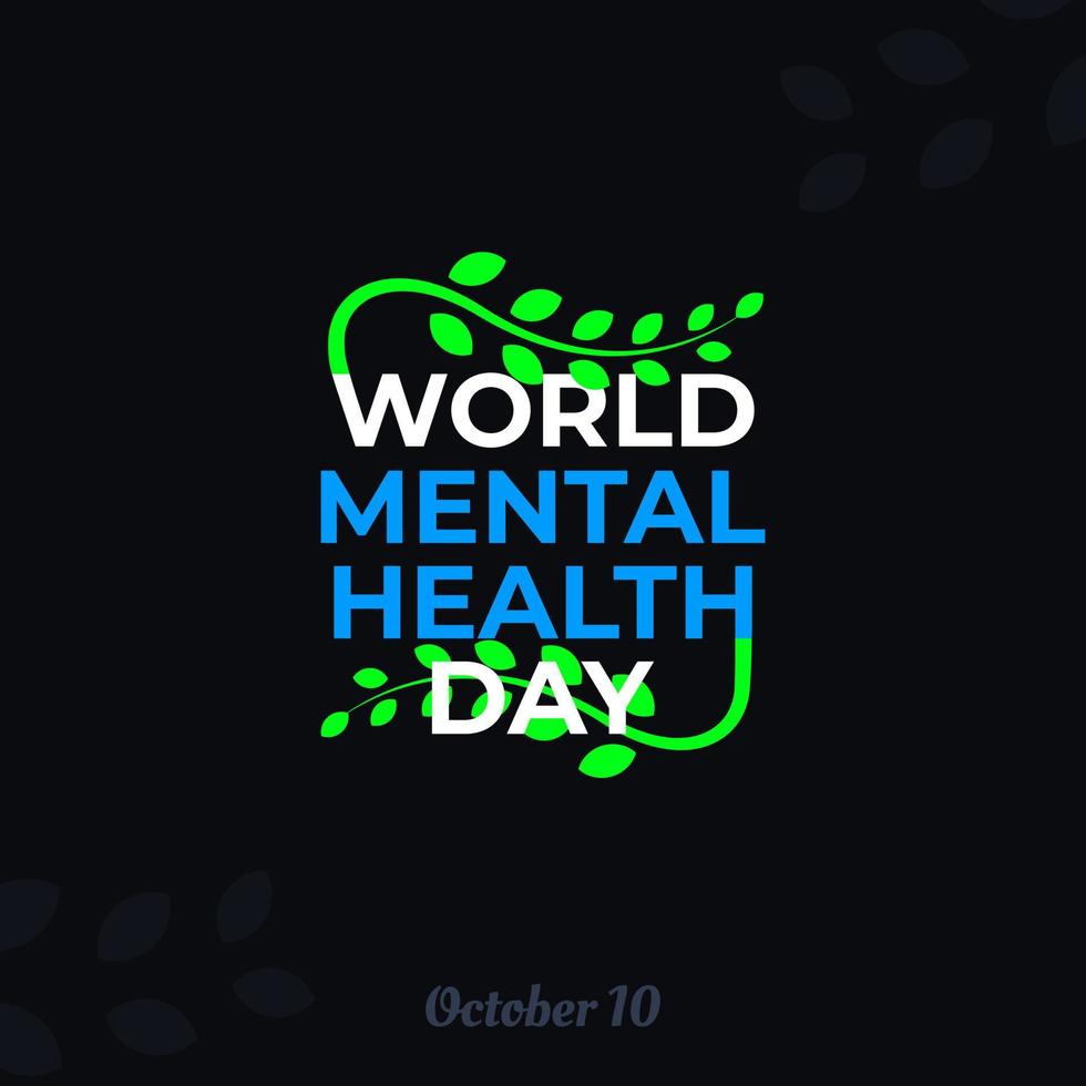 World mental health day. Abstract leaf ornament. Template for the design of a logo, promotion, presentation, flyer, banner. vector
