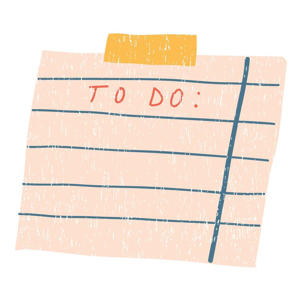 Cute hand drawn memo template. Notes sticker for diary or office. vector