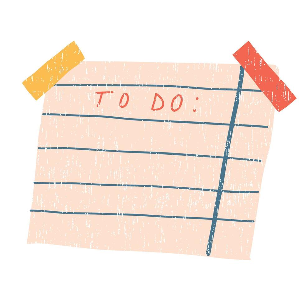 Cute hand drawn memo template. Notes sticker for diary or office. vector