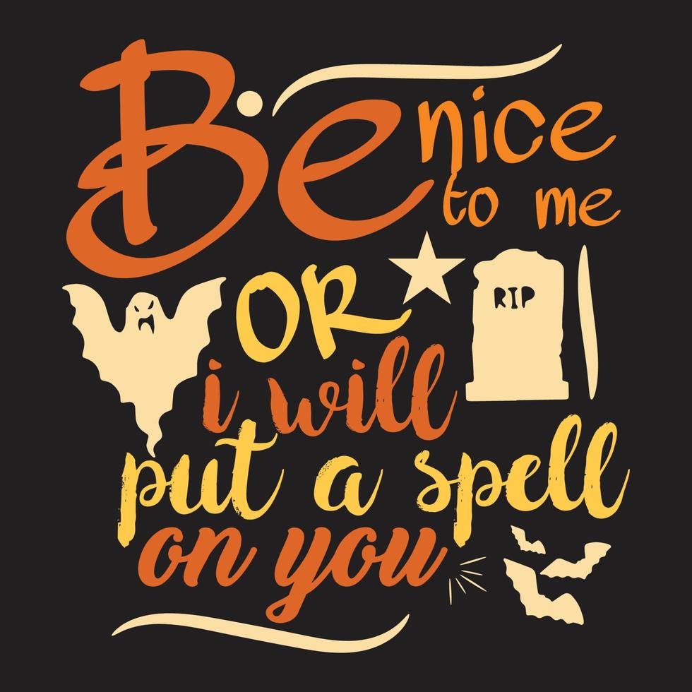 halloween typhography design vector