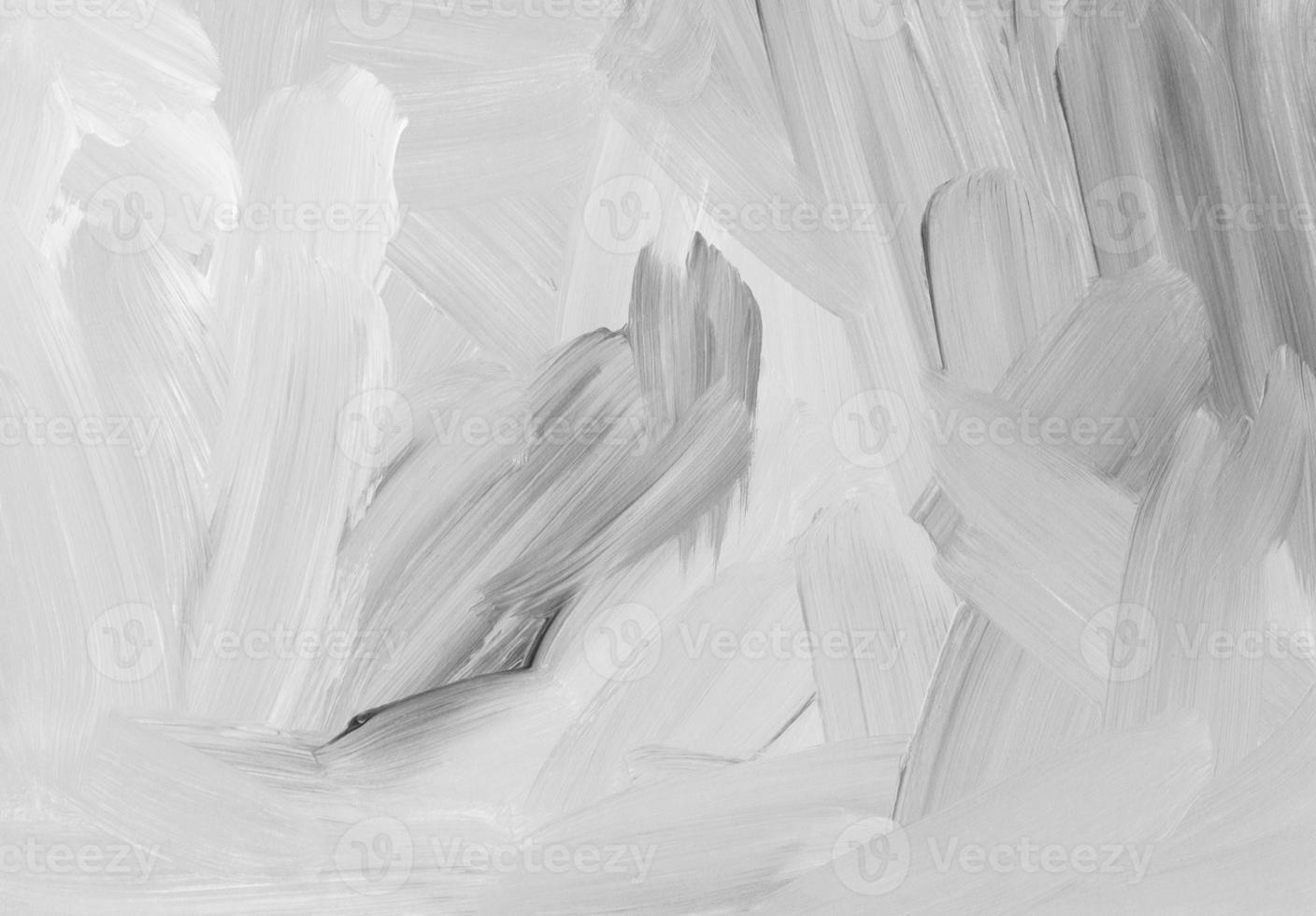 White abstract textured background painting. Monochrome light minimalistic artwork. Grunge black and white texture. Brush strokes on paper. photo