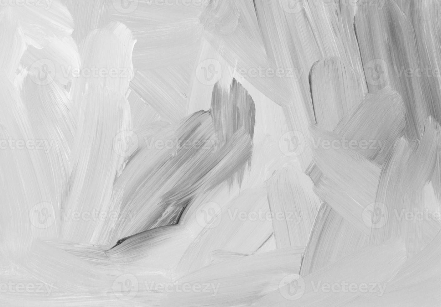 White abstract textured background painting. Monochrome light minimalistic artwork. Grunge black and white texture. Brush strokes on paper. photo