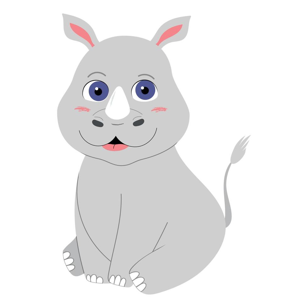Baby rhino on a white background vector