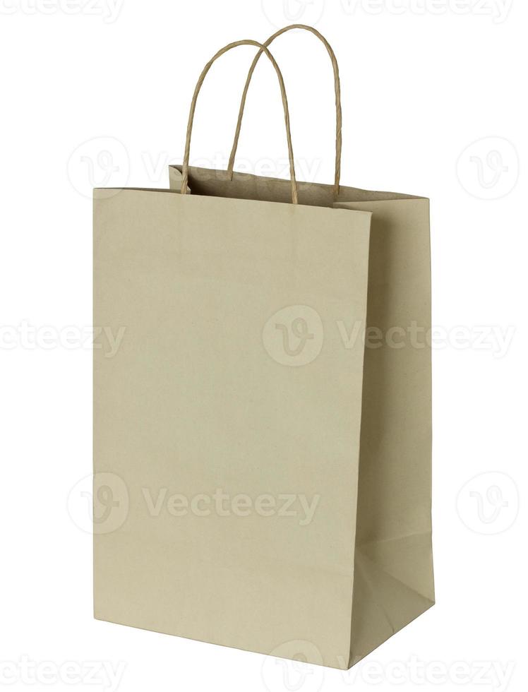 brown paper bag isolated on white with clipping path photo