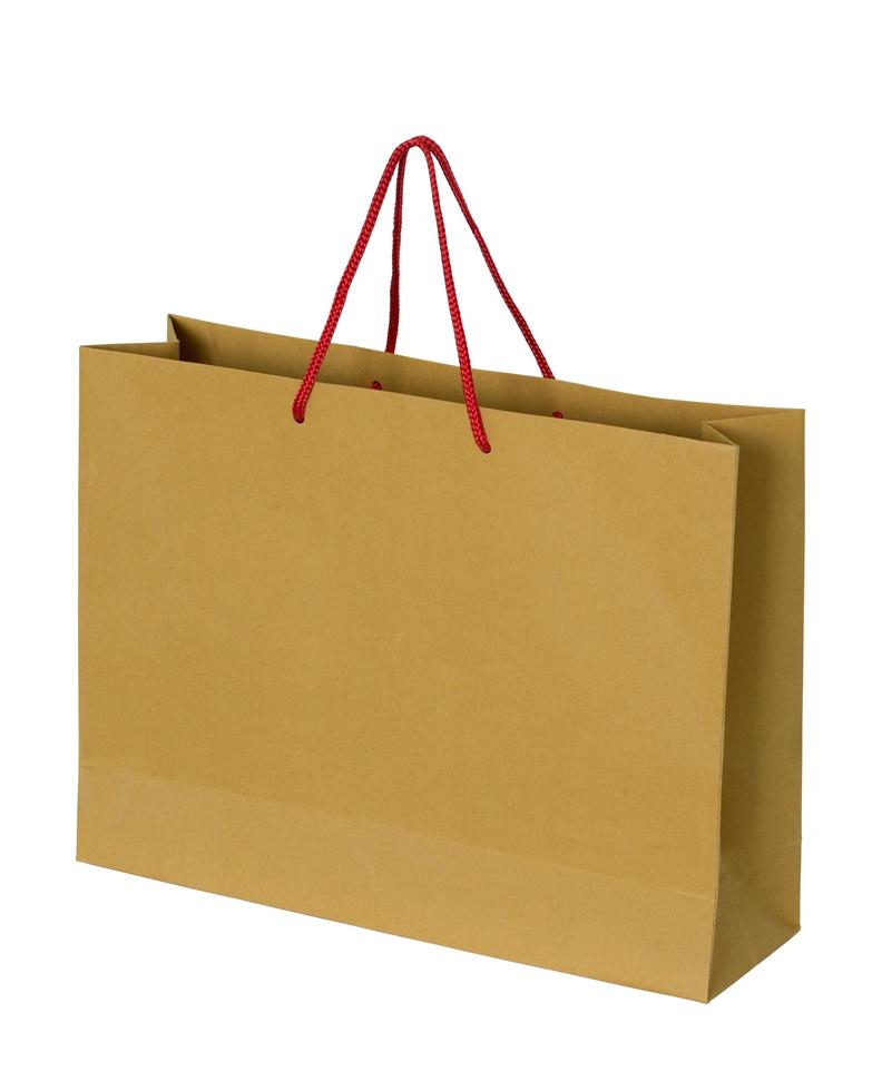 brown paper bag isolated on white with clipping path for mockup photo