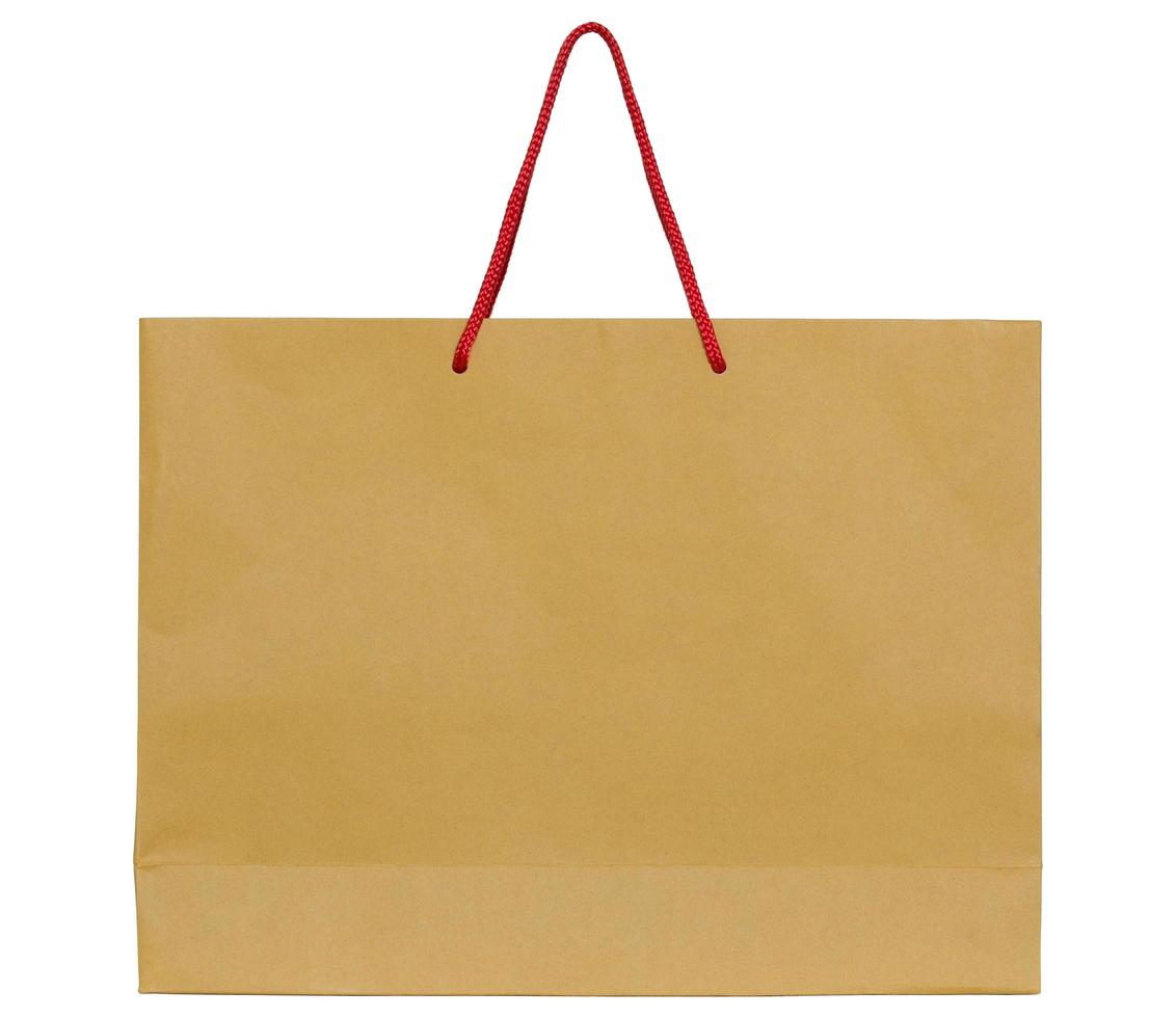 brown paper bag isolated on white with clipping path for mockup photo