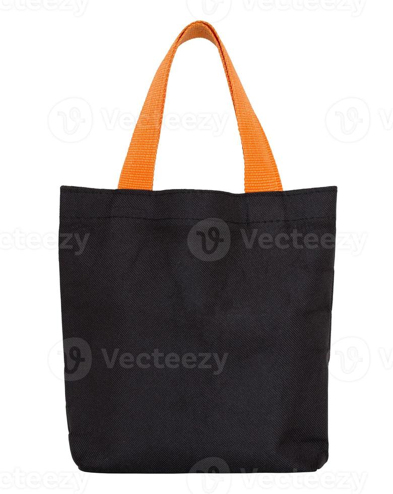 black fabric bag isolated on white with clipping path photo