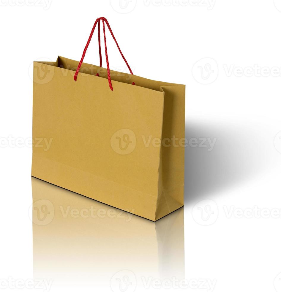 brown paper bag on white background photo