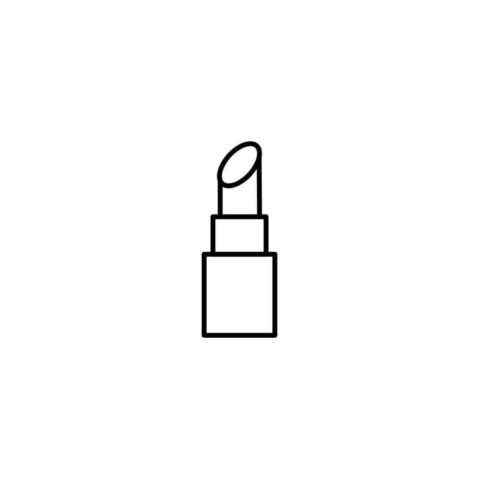 Beauty and cosmetics concept. Outline symbol suitable for web sites, advertisement, web sites etc. Editable stroke. Line icon of lipstick with round top vector