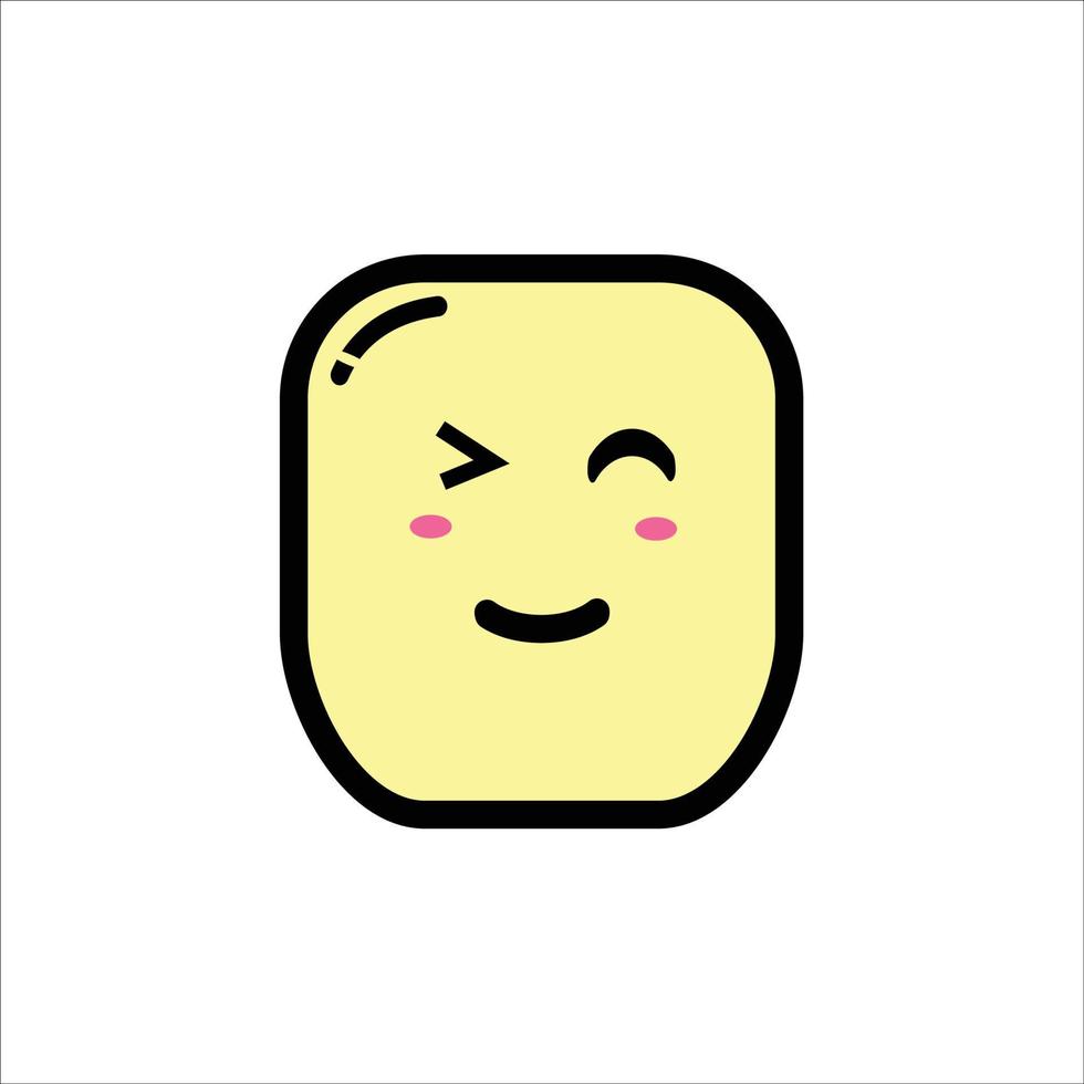 Smiling face icon design while blinking vector