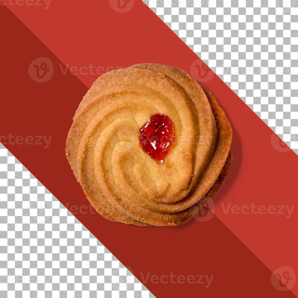 Top up view delicious milk cookie isolated photo