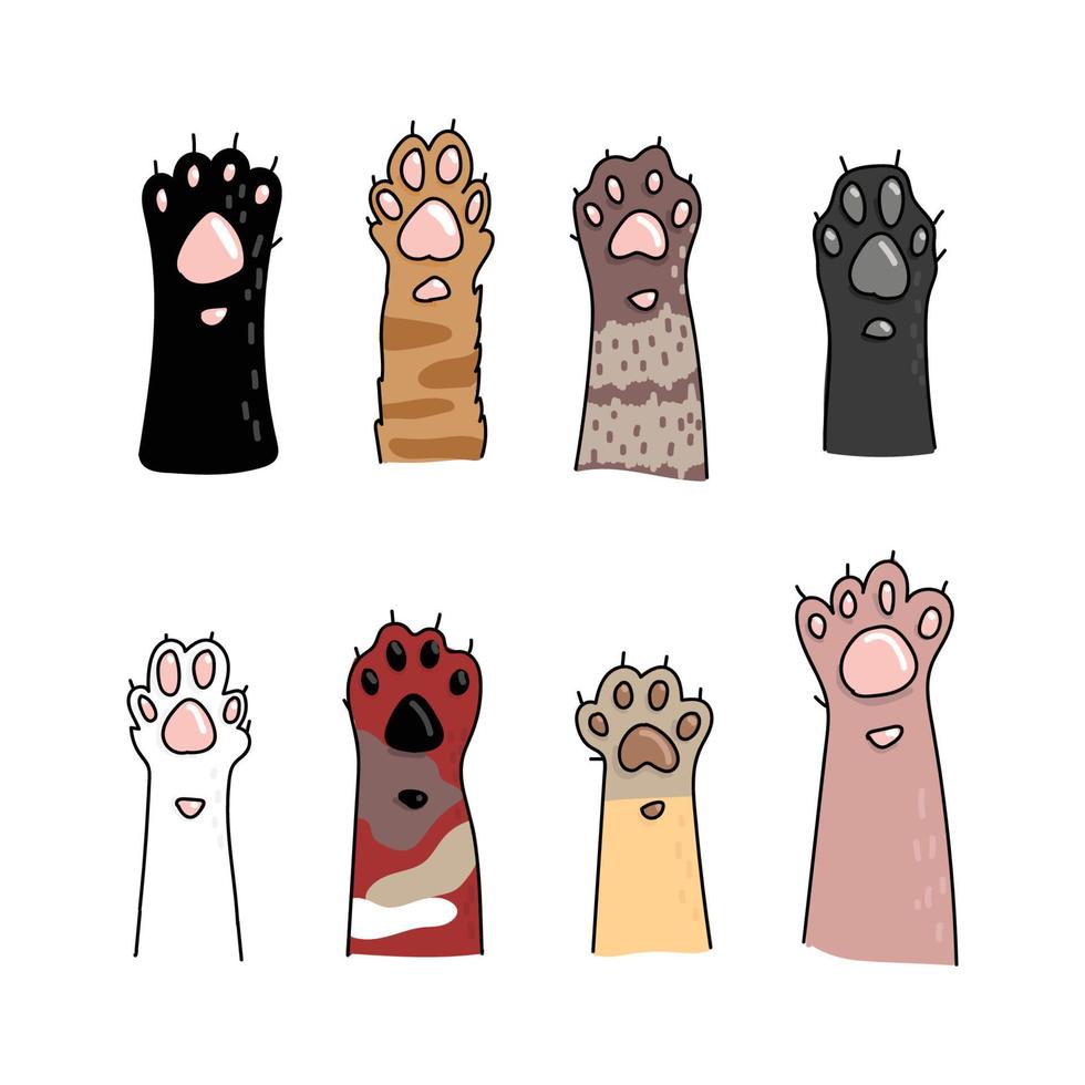 Doodled Cat Paws vector