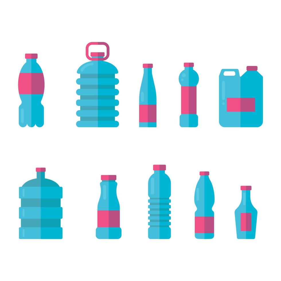 botellas de diseño plano vector
