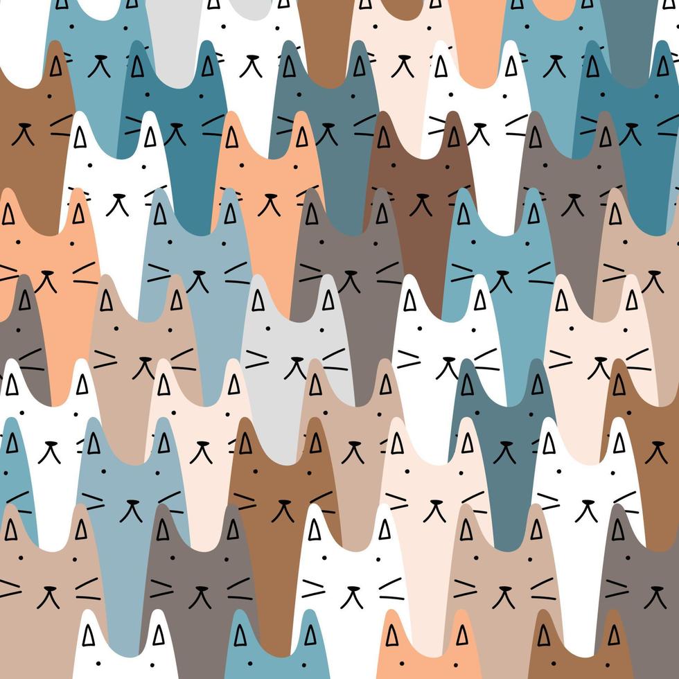 Doodled Cat Background vector