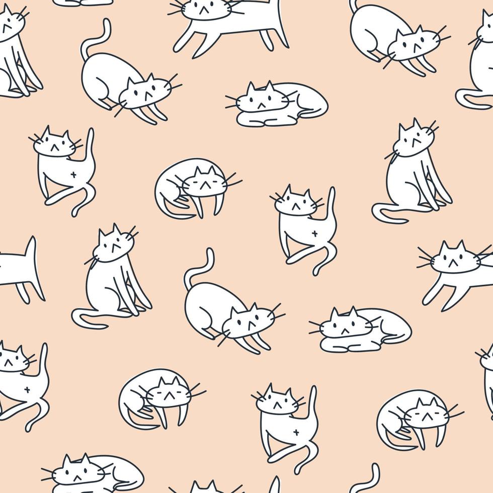 Cute Cat Seamless Pattern 11897788 Vector Art at Vecteezy