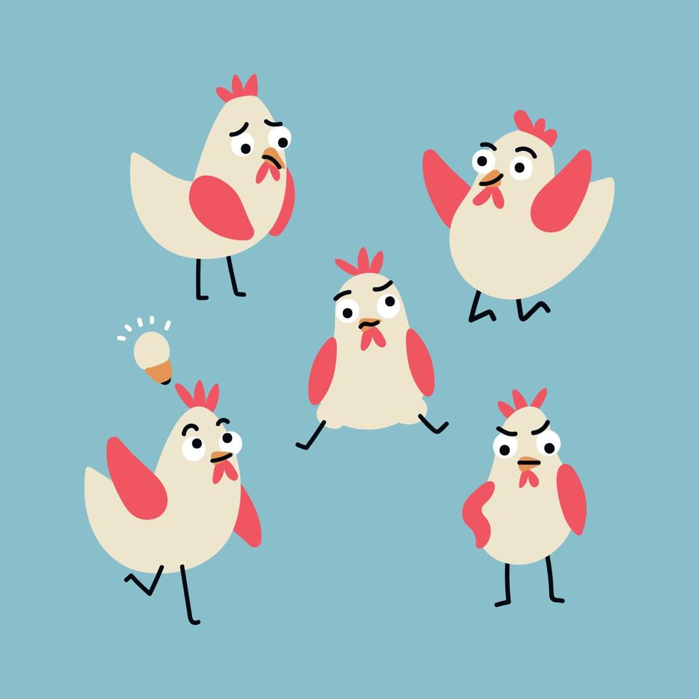 Funny Chicken Doing Things vector
