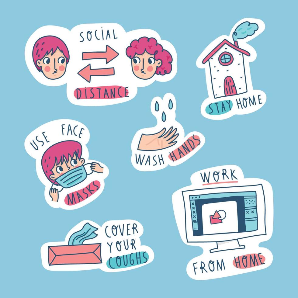 New Normal Stickers vector