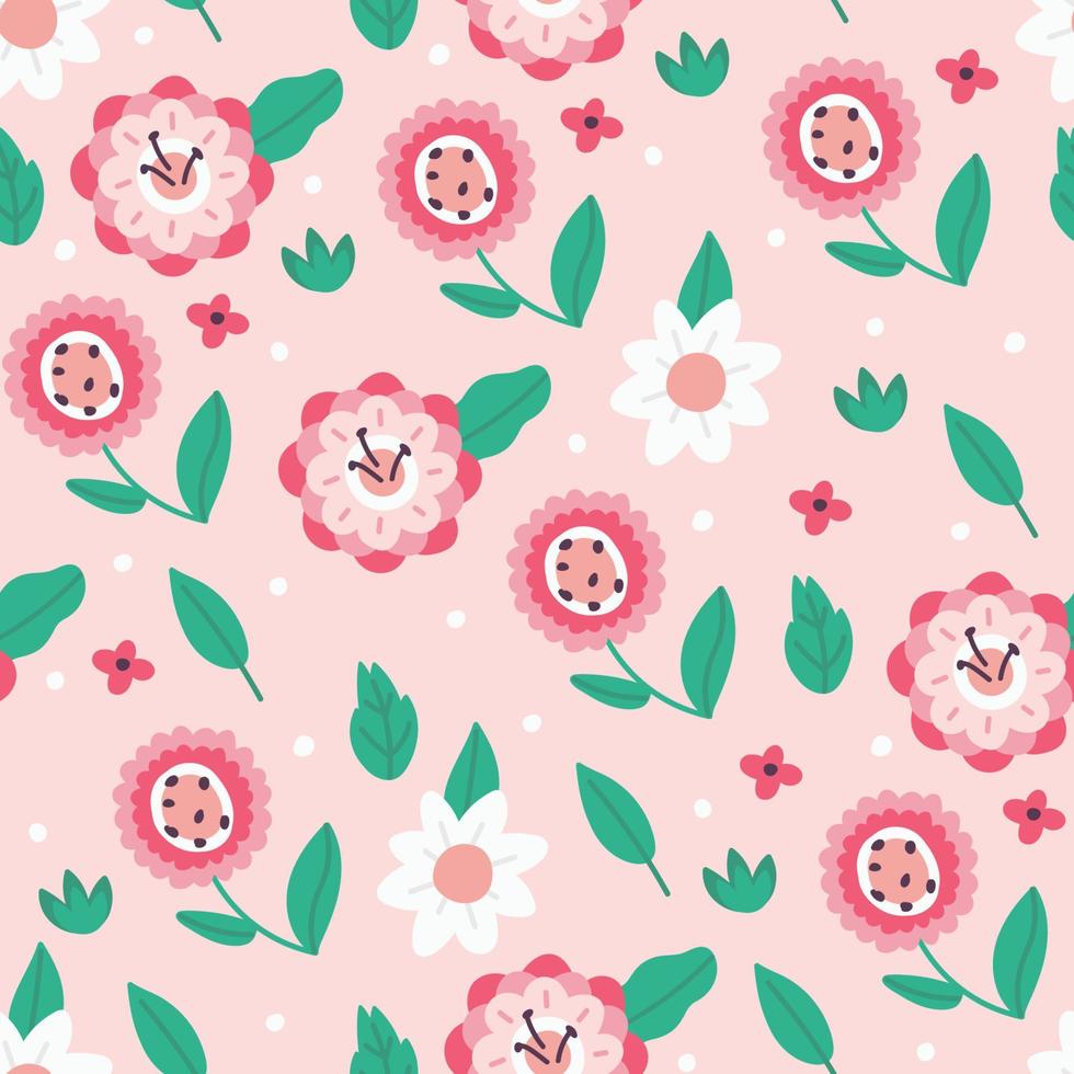 Feminine Pink Floral Pattern vector