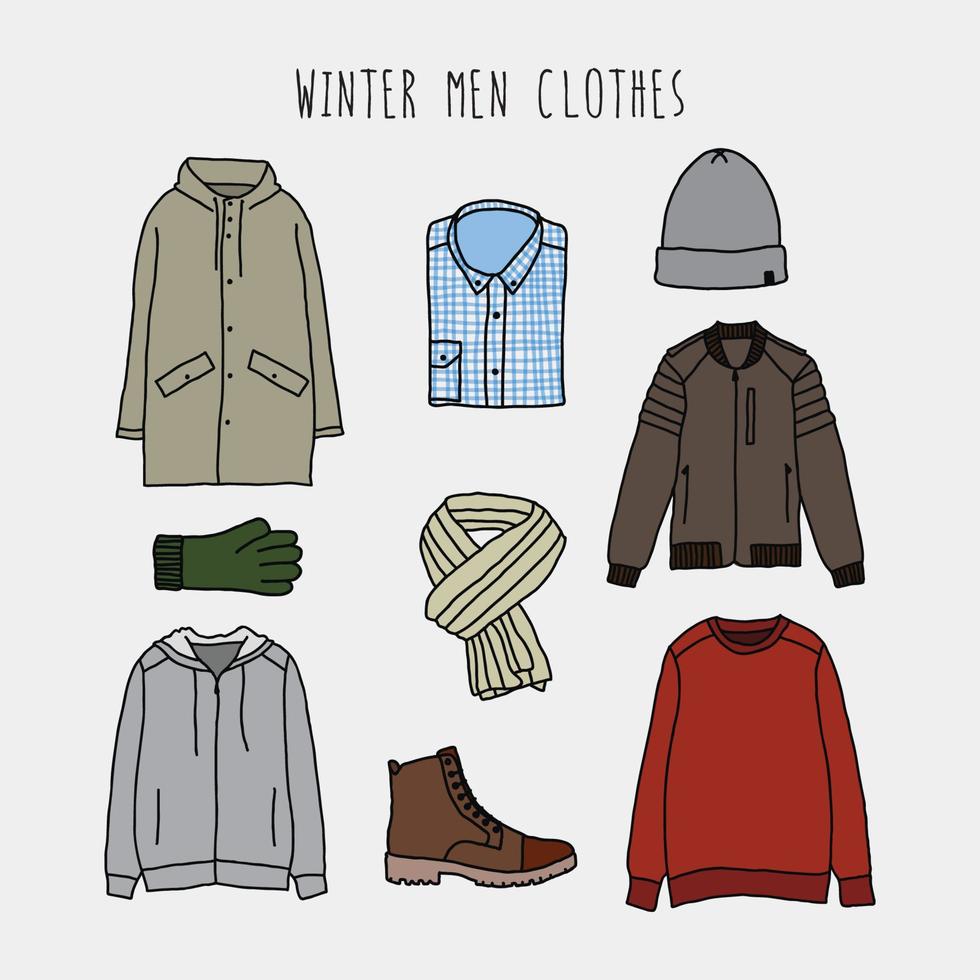 Winter Men Clothes Illustration 11897822 Vector Art at Vecteezy