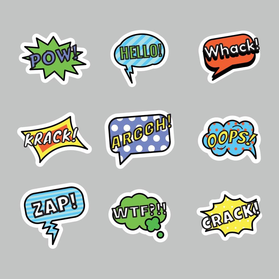 Stickers of Different Expressions vector