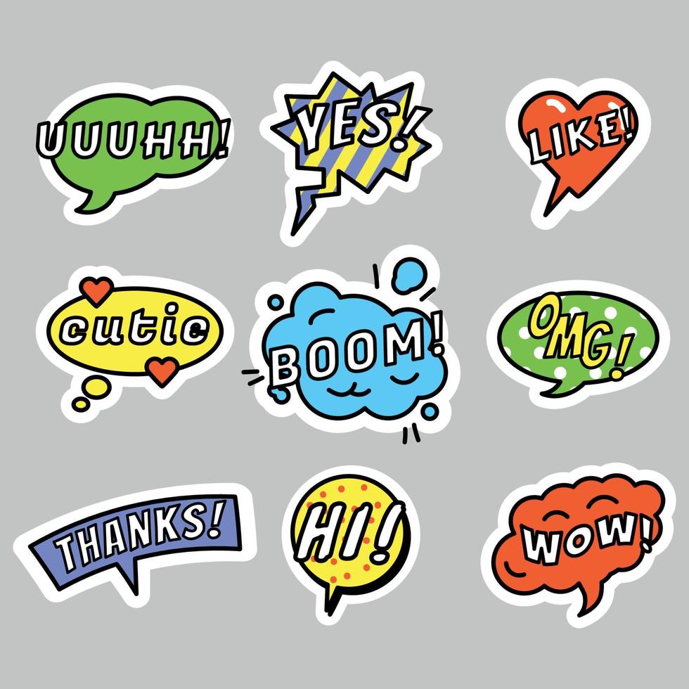 Stickers of Different Expressions vector