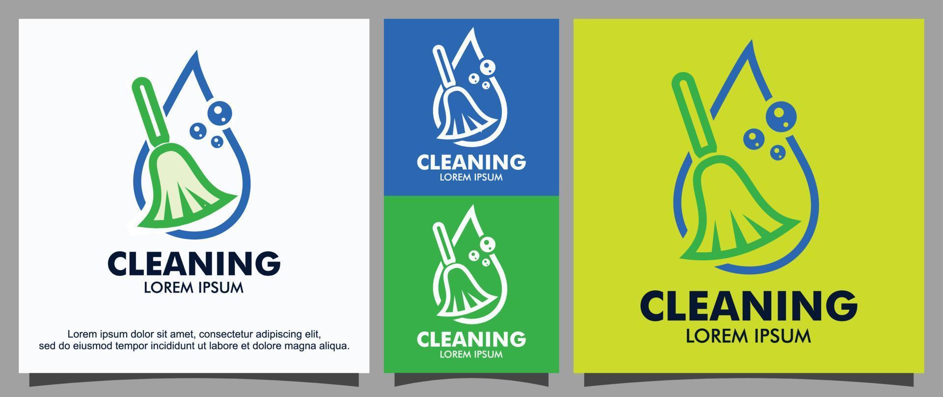 Cleaning services logo design template vector