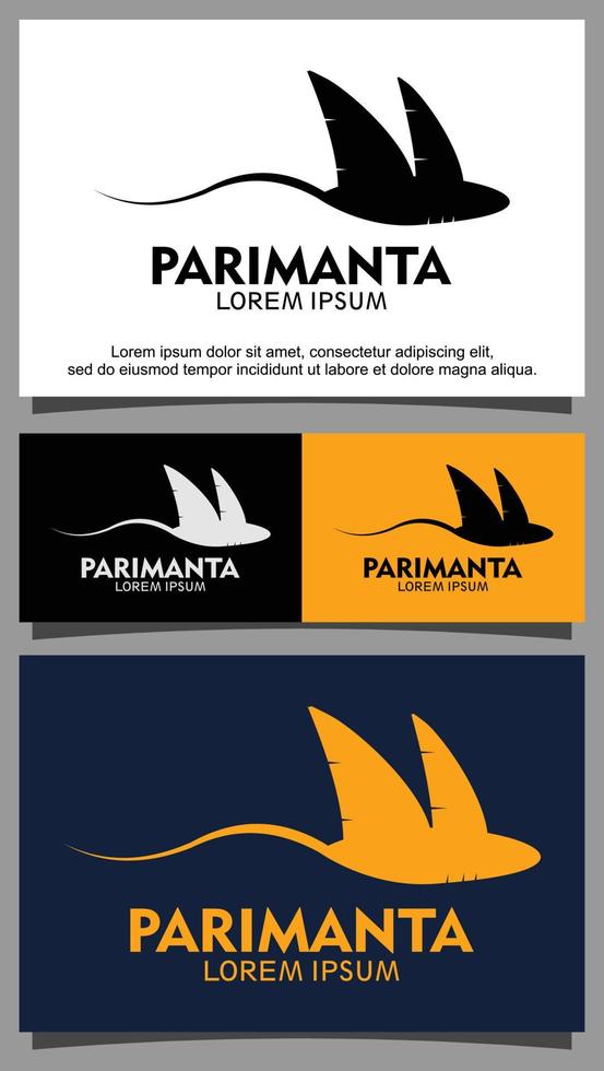 Big manta ray logo template vector