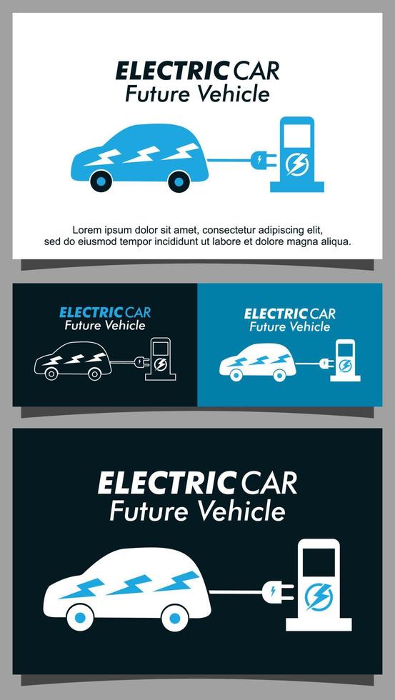 Electric car battery charging station logo template vector