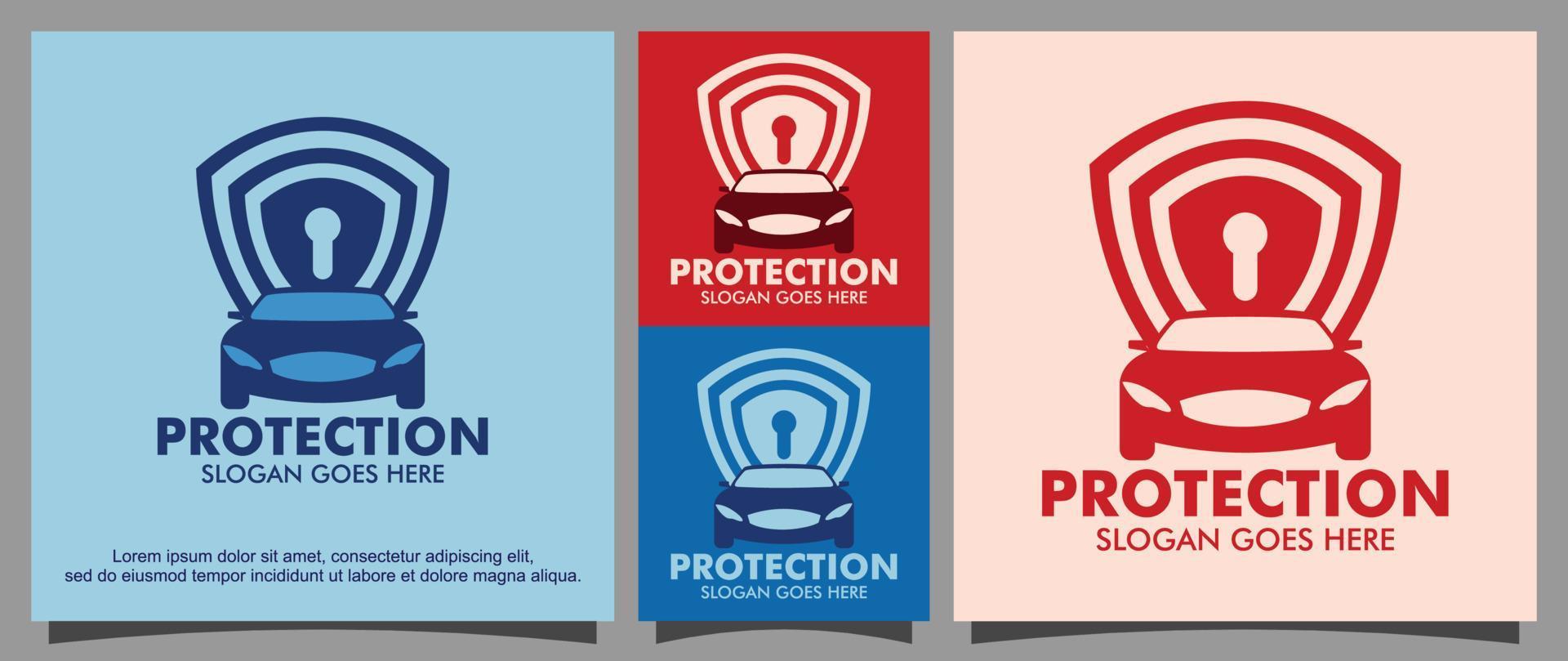 Car protection insurance logo template vector