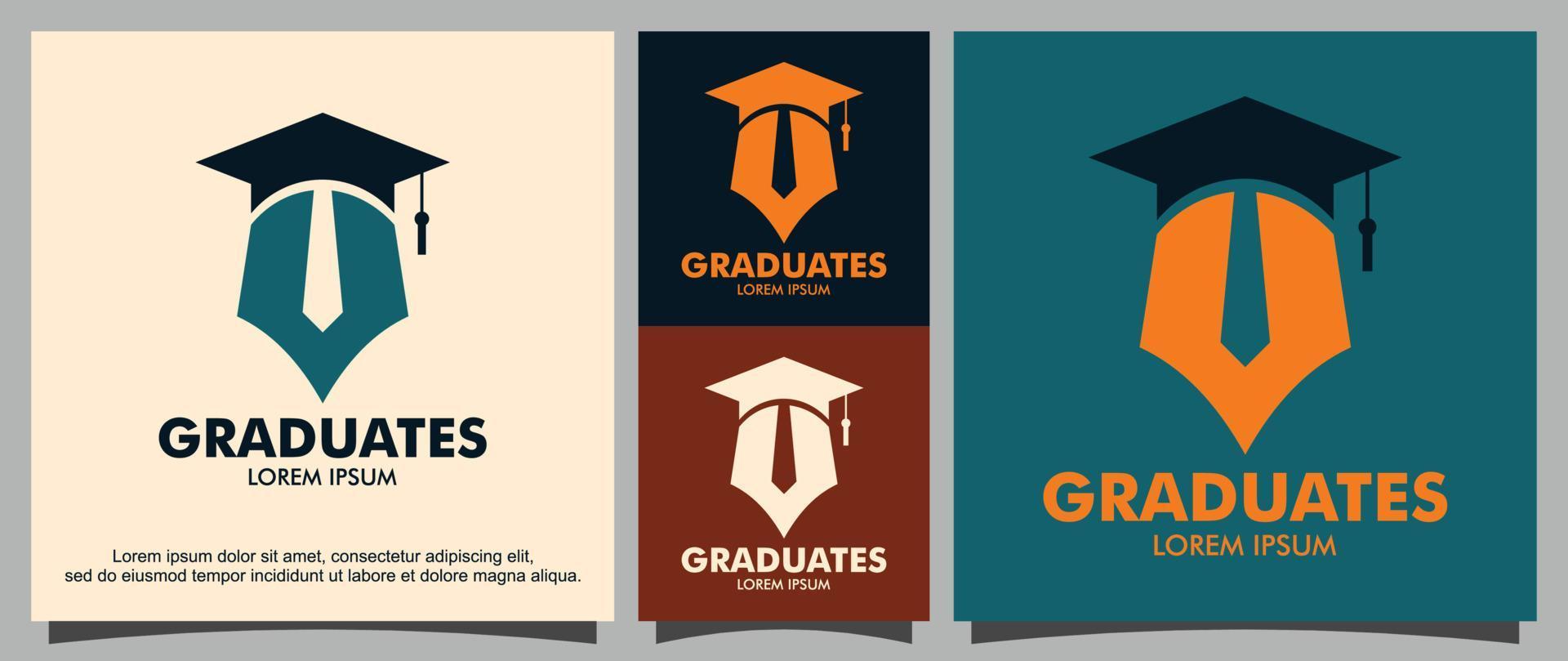 Graduation hat logo design template vector