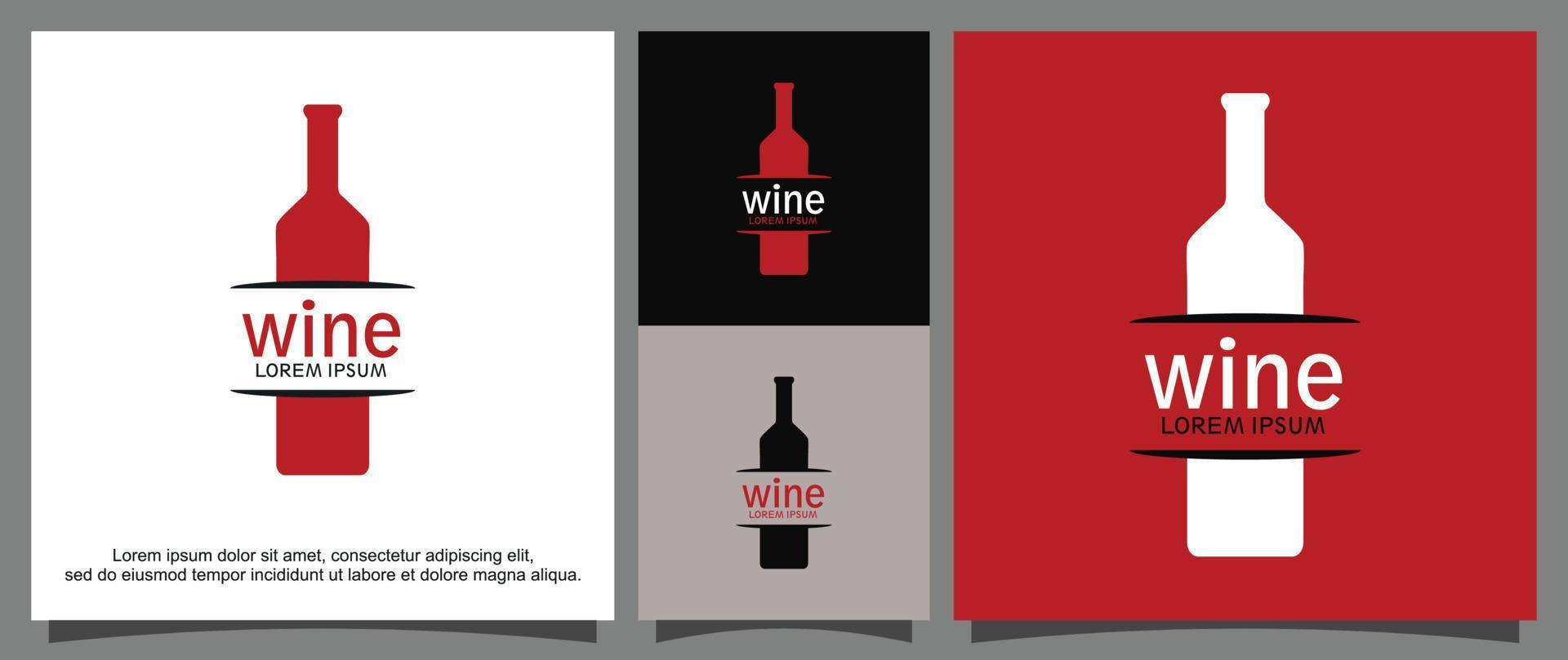 Wine bottle and glass logo template vector