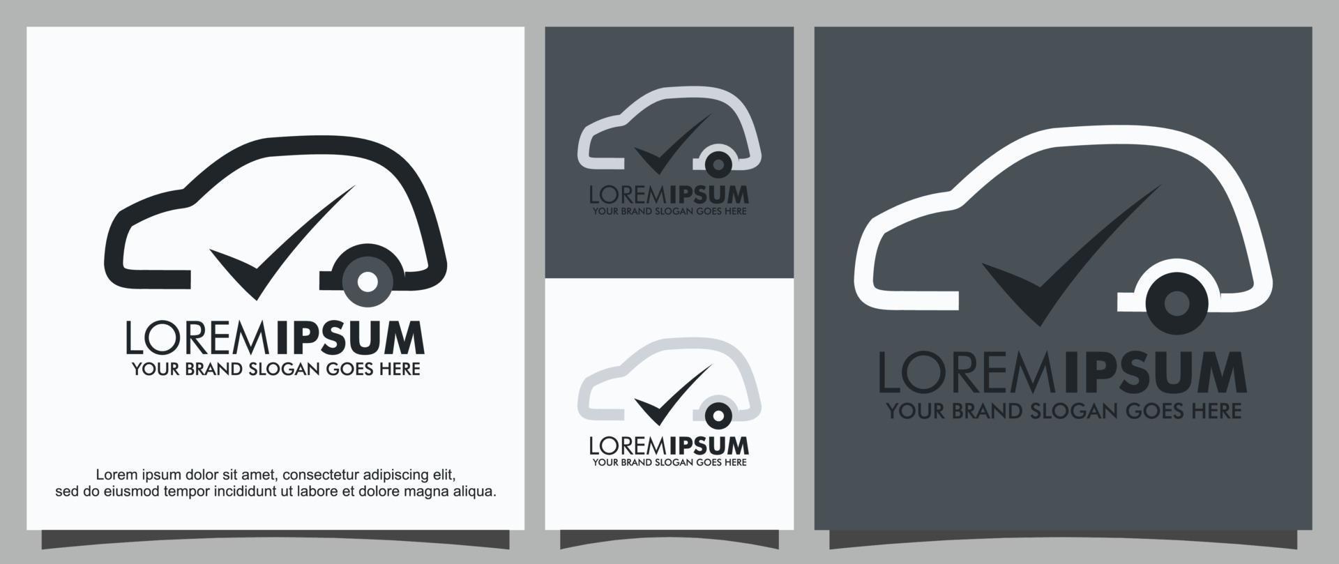 Car and logo check design template vector