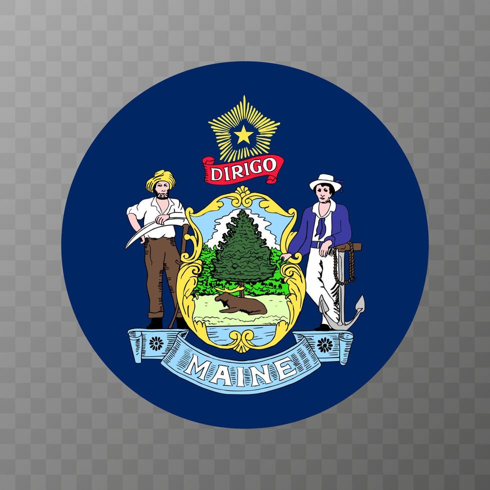 Maine state flag. Vector illustration.