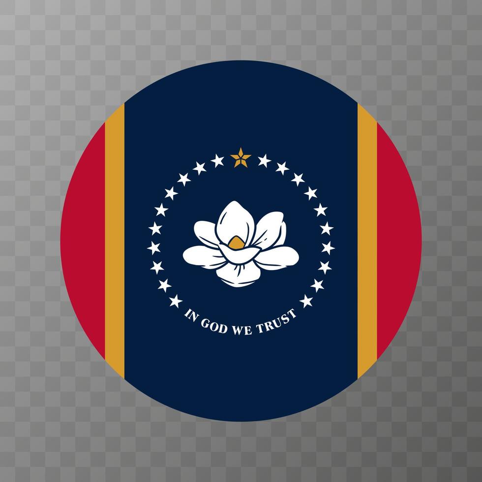 Mississippi state flag. Vector illustration.
