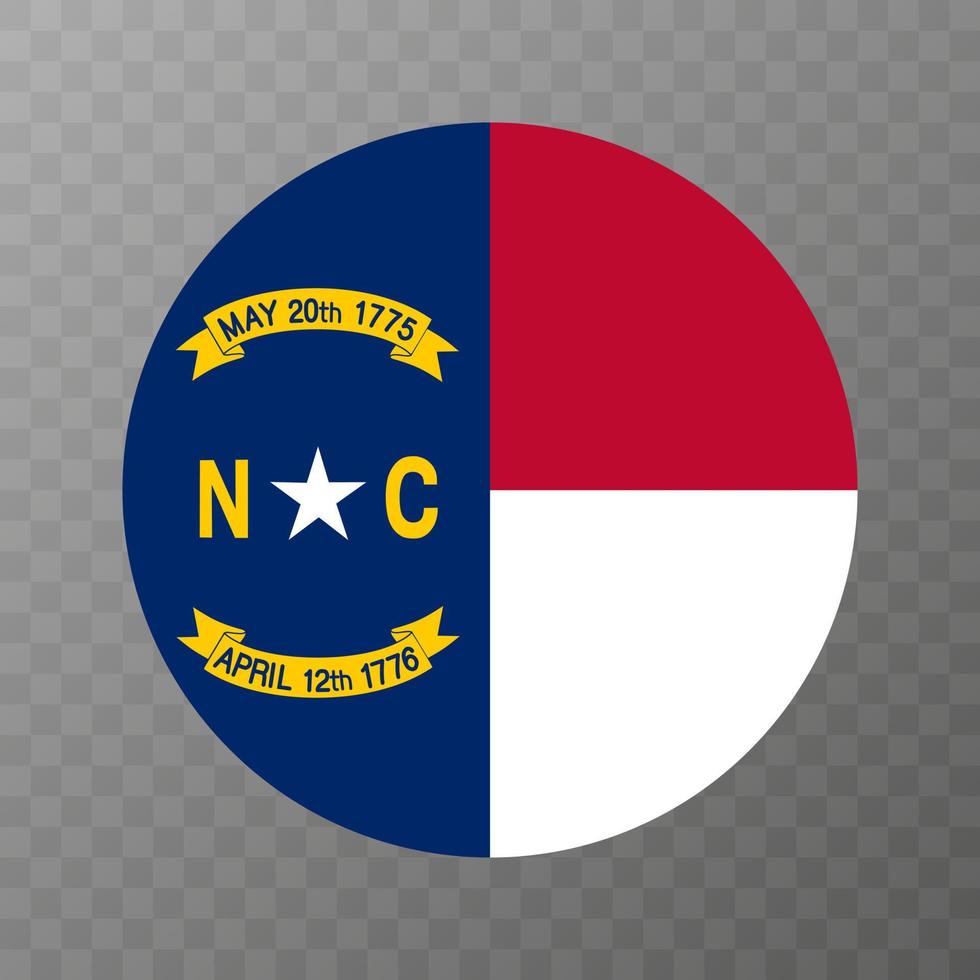 North Carolina state flag. Vector illustration.