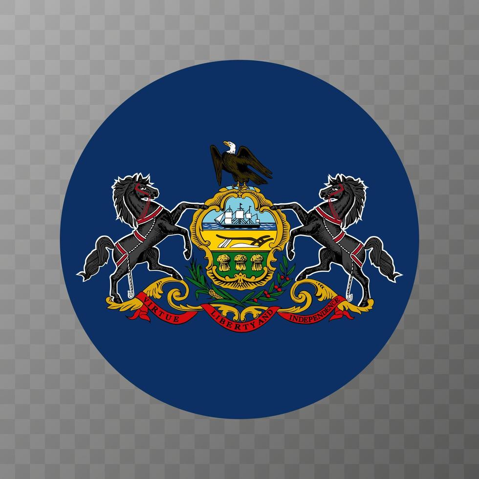 Pennsylvania state flag. Vector illustration.