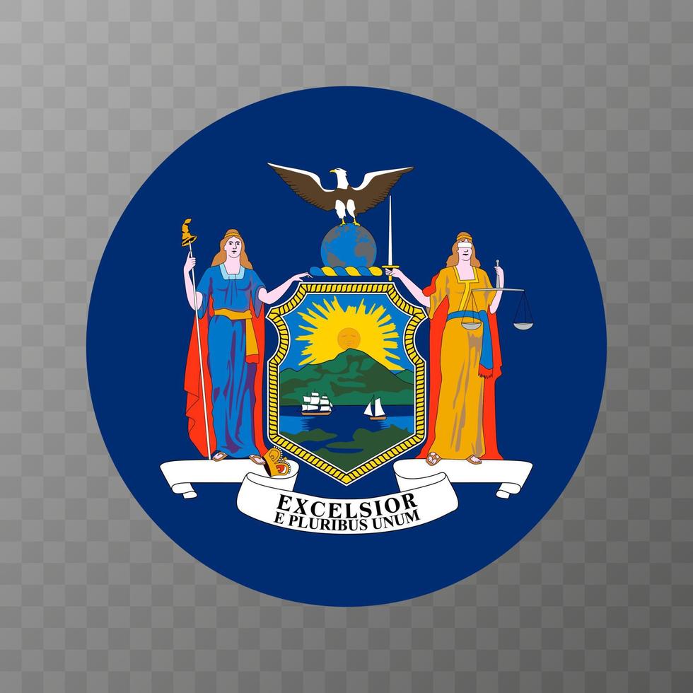 New York state flag. Vector illustration.