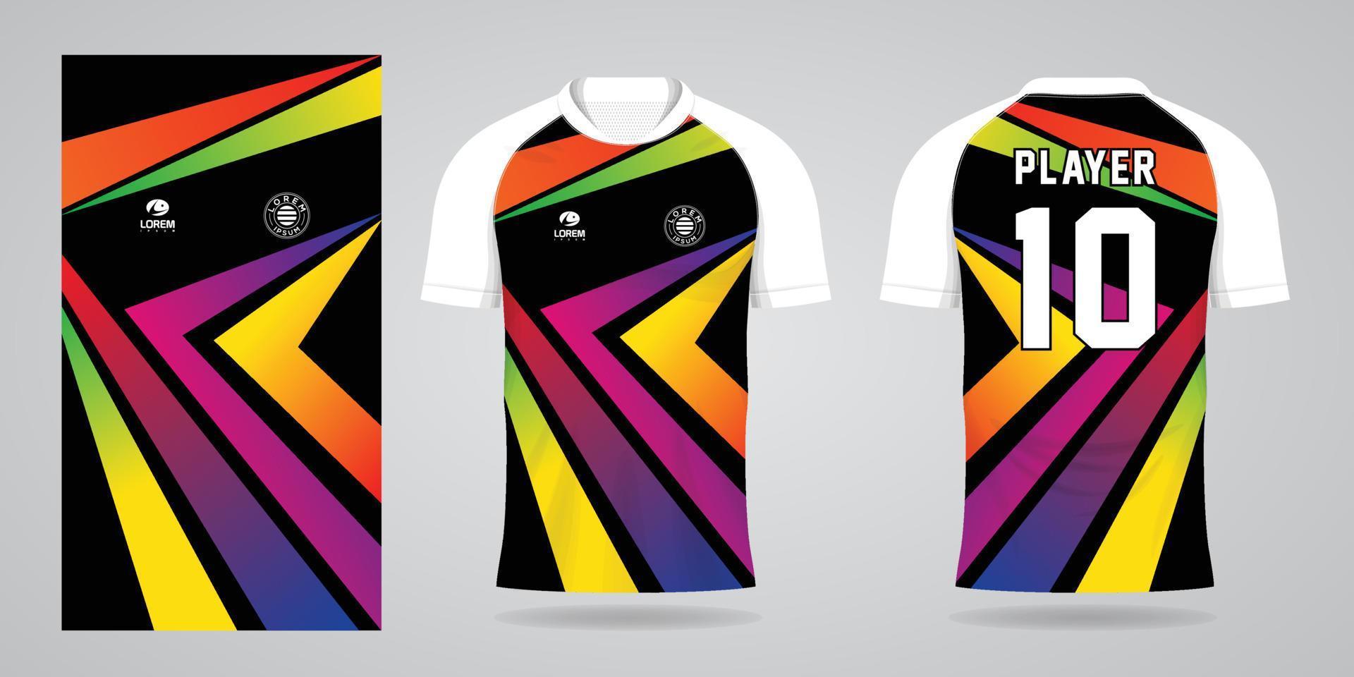 colorful football jersey sport design template vector