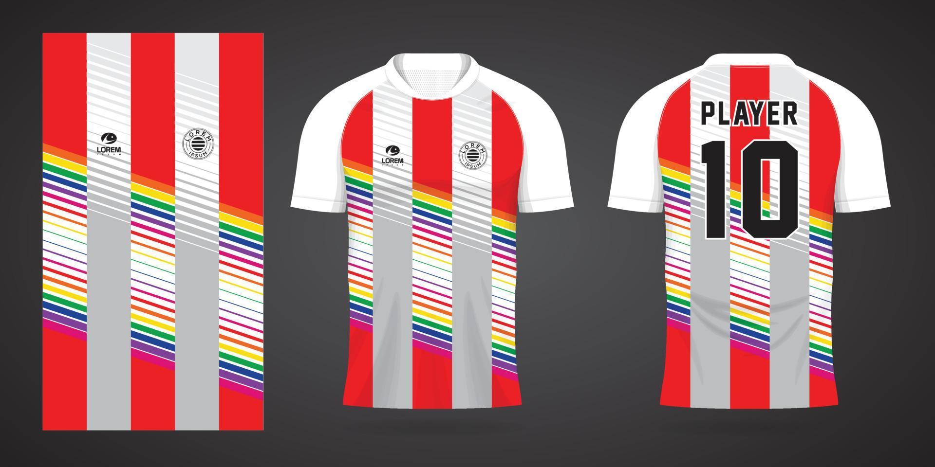 plantilla de diseño de deporte de camiseta de fútbol colorido vector